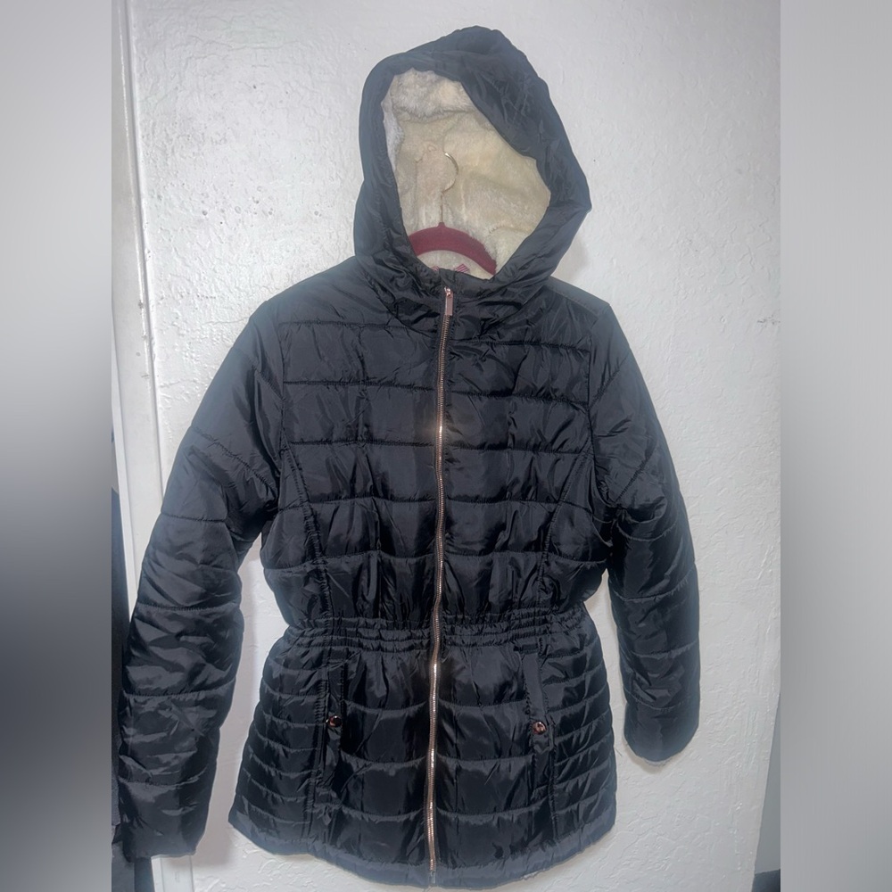 Pink Platinum Black Jacket with Cream Sherpa Interior